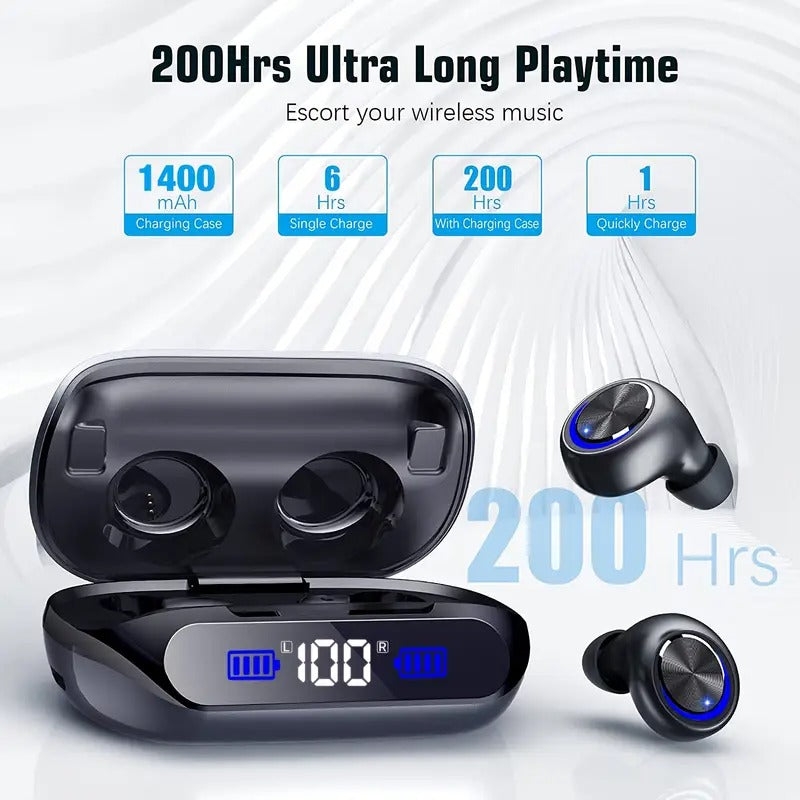 NNETM Wireless Earbuds Playtime Bluetooth 5.3 Noise Cancelling